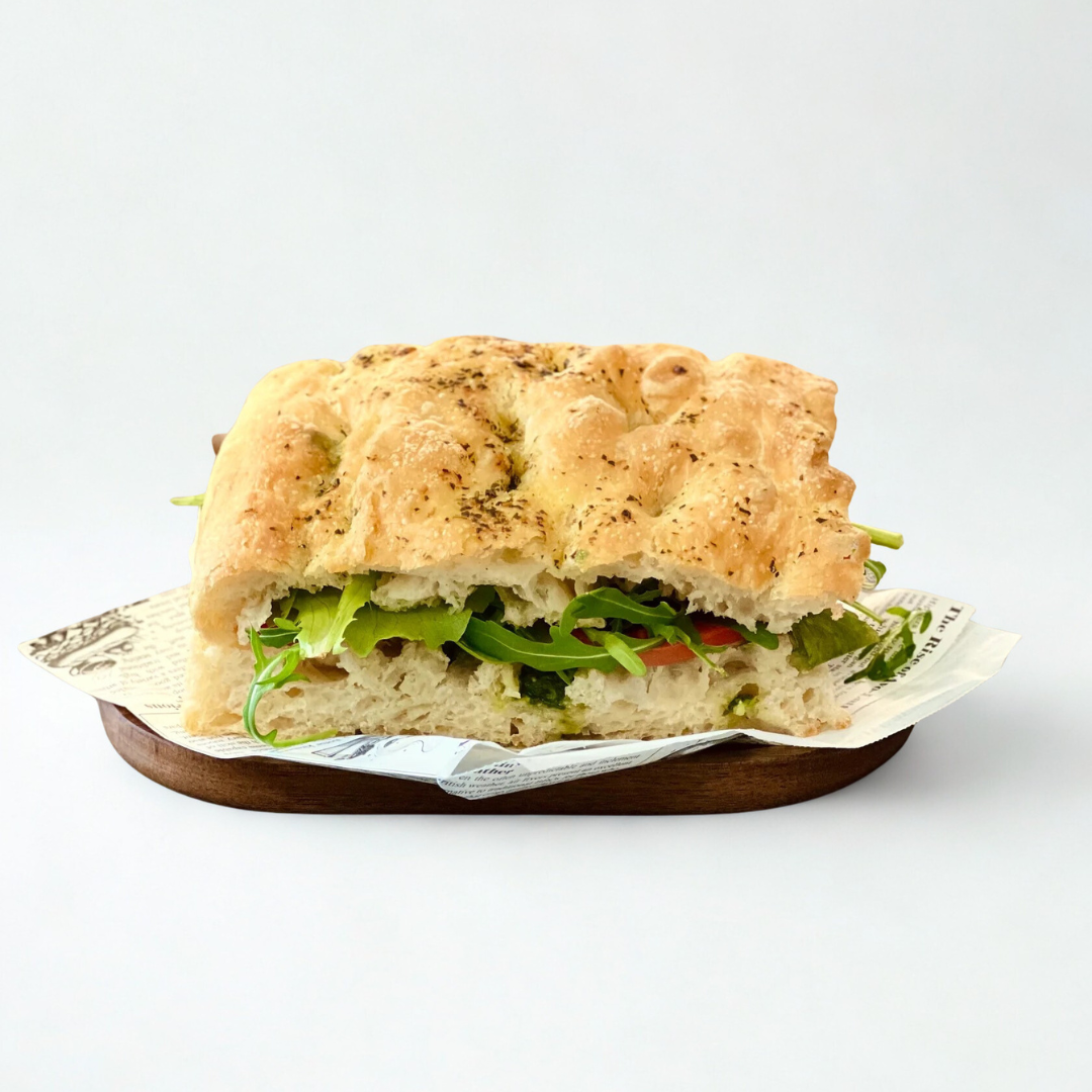 vegetarian focaccia sandwich