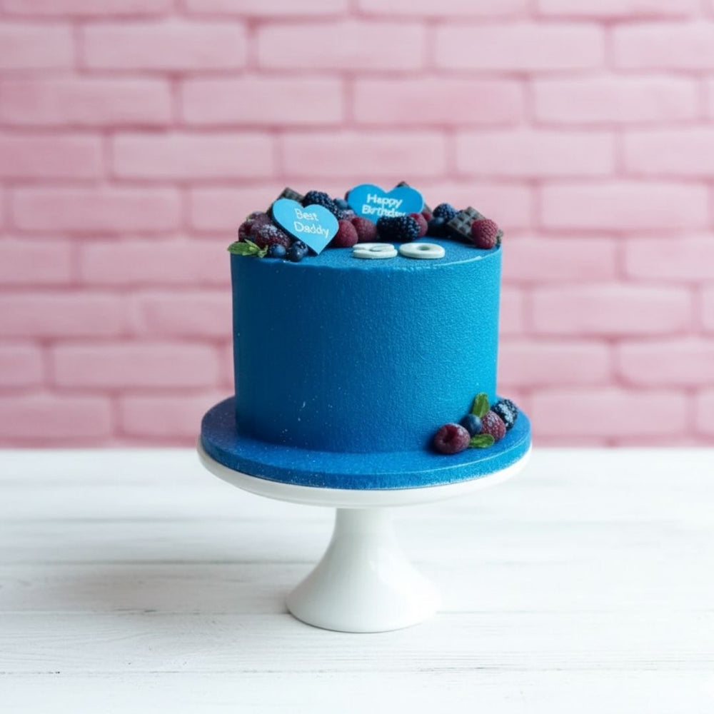 velvet effect cake blue colour
