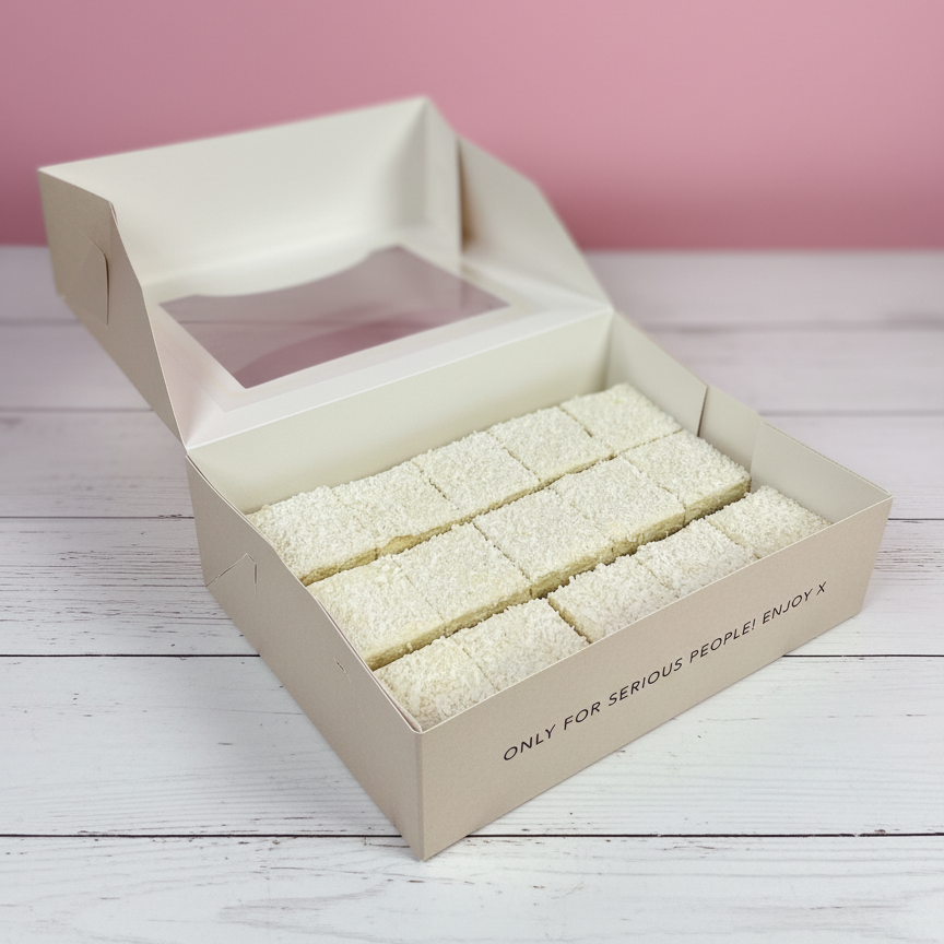 Box of white bars with a pink background