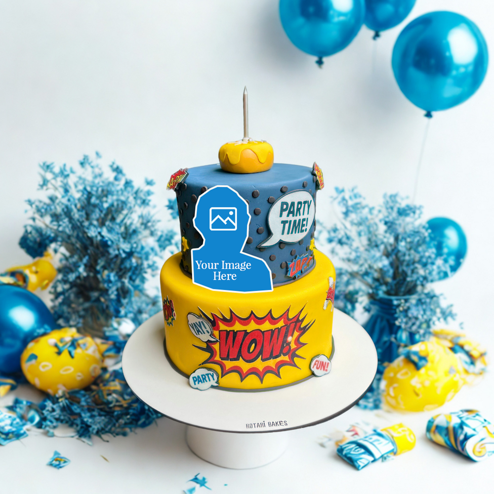 comic theme wow cake